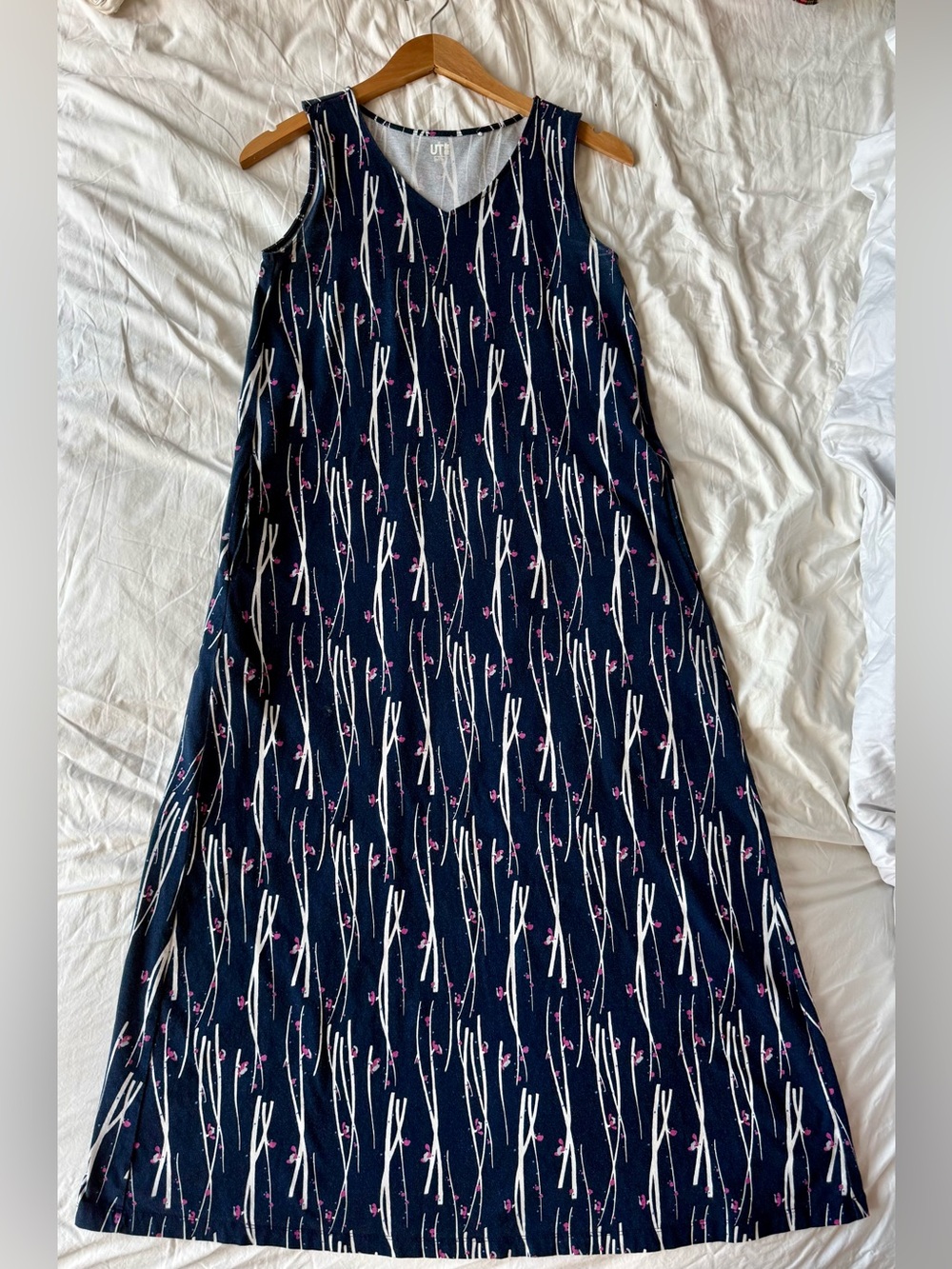 Uniqlo Navy Sleeveless Maxi Dress with Pockets